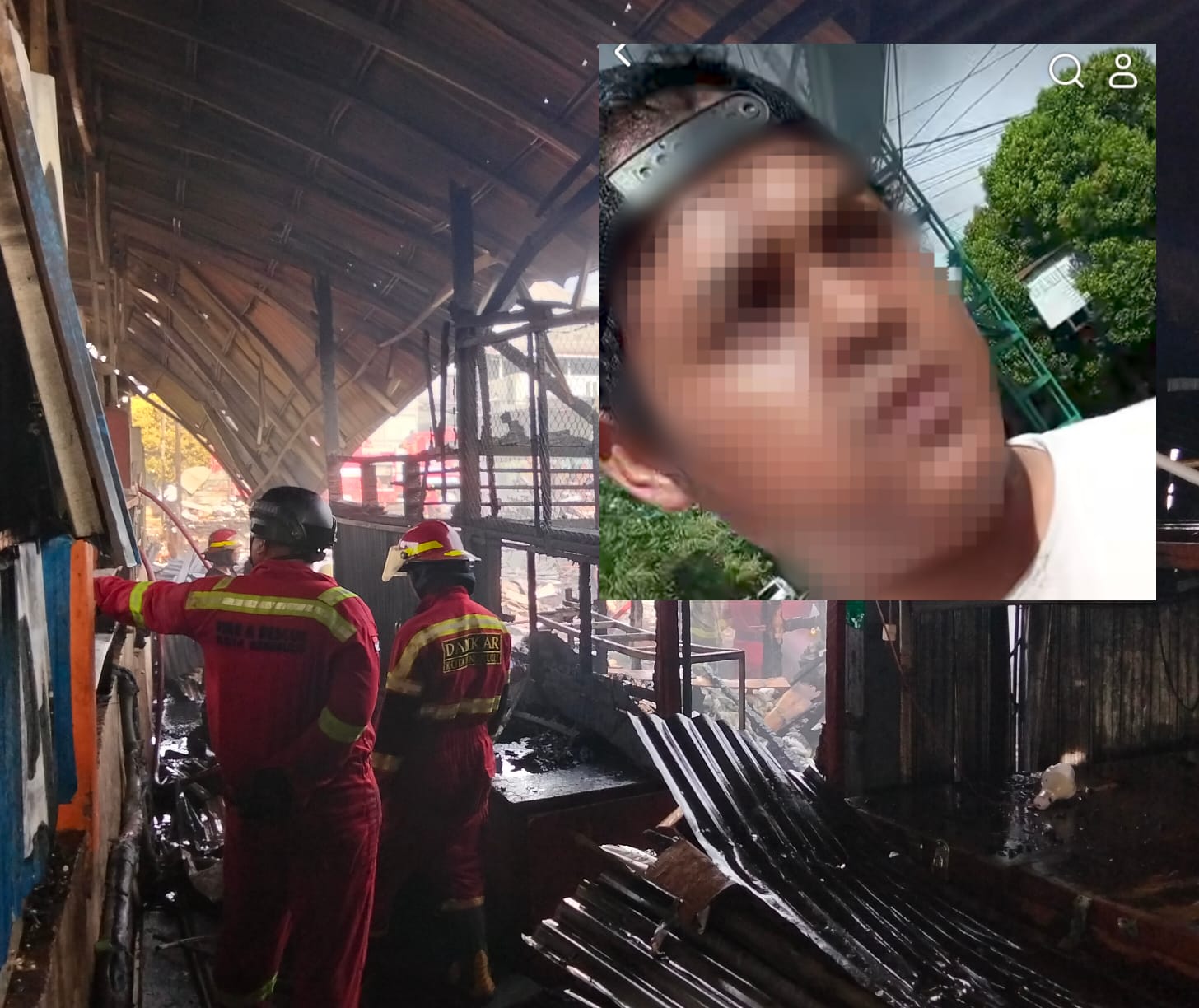 30 Kios Pasar Karmia Jaya di Simpang Kandis Hangus Terbakar, Muncul Video Diduga Pelaku Pembakaran di Medsos