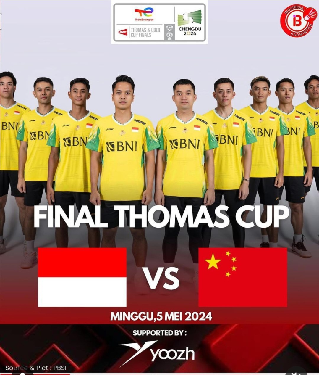 Piala Thomas 2024: Tim Indonesia Lolos ke Final Usai Singkirkan Taiwan