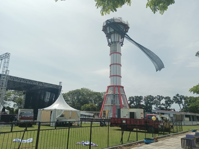 Jelang Kedatangan Menparekraf Sandiaga Uno Besok, View Tower Dipasang Pengaman