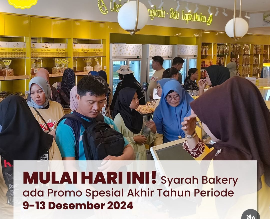 Promo Akhir Tahun Syarah Bakery, Nikmati Diskon 25% untuk Pecinta Makanan Manis di Bengkulu