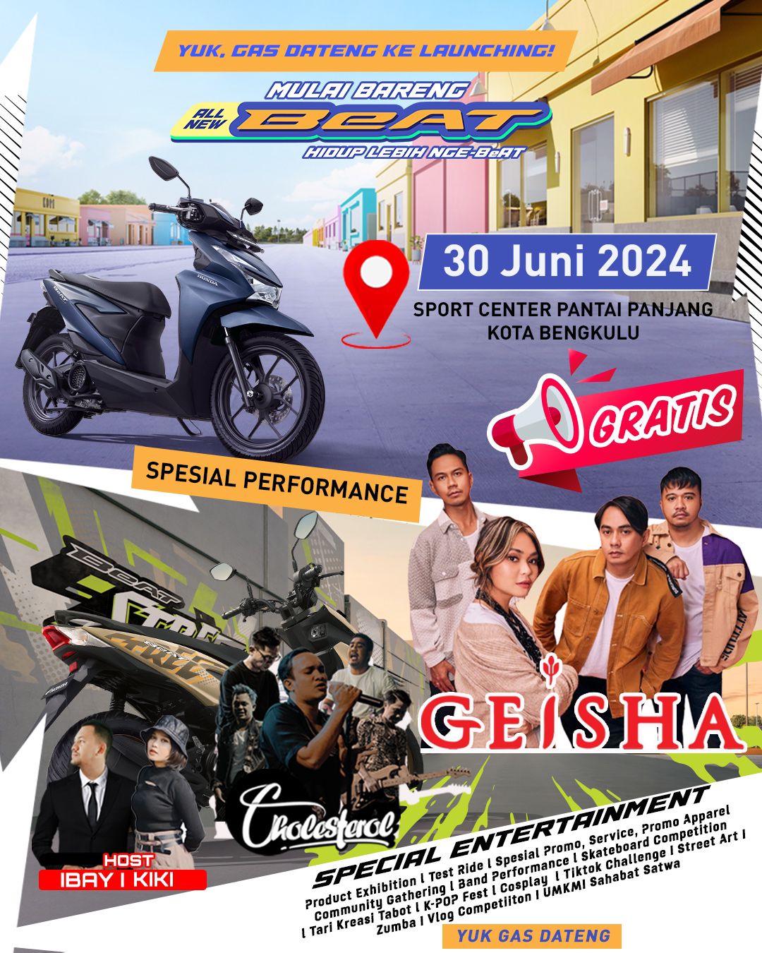 Nonton Geisha Gratis di Peluncuran All New Honda BeAT, Acara Spesial dari Astra Motor Bengkulu