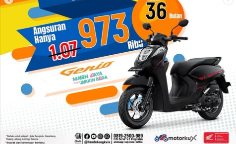 BOOMtober Honda Bengkulu! Beli Honda Genio Cukup Bayar Rp1,75 Juta, Cicilan Cuma Rp973 Ribu!