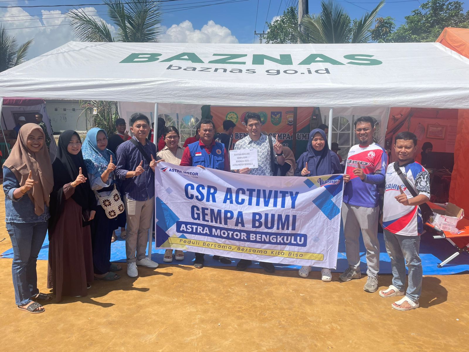 Astra Motor Bengkulu Salurkan Bantuan untuk Dapur Bencana Alam Gempa Bumi di Betungan