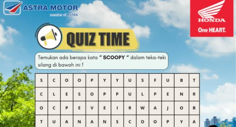 Uji Ketelitianmu di “Quiz Time” Honda Scoopy — Hadiah Total Rp500.000!