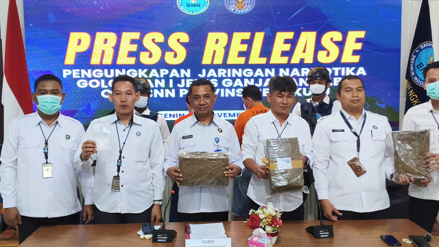 BNNP Bengkulu Gagalkan Jaringan Lintas Provinsi, Sita Narkotika Senilai Ratusan Juta dan Ditangkap 2 Pelaku 