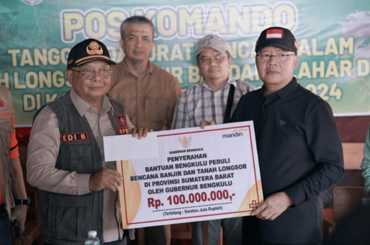 Pemprov Bengkulu Salurkan Bantuan untuk Korban Banjir Bandang di Sumatera Barat