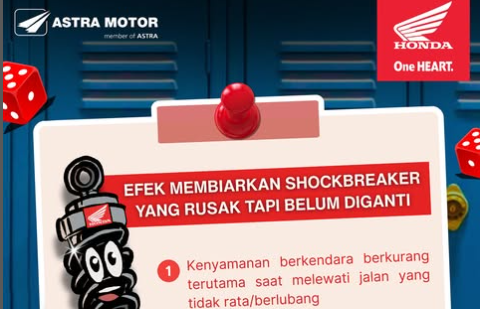 Simak Info Astra Motor Bengkulu, Ini Efek Membiarkan Shockbreaker Rusak pada Motor