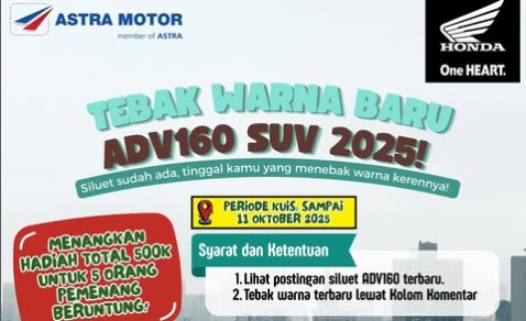 Astra Motor Bengkulu Gelar Kuis Tebak Warna Baru ADV160, Hadiah Rp500 Ribu Menanti