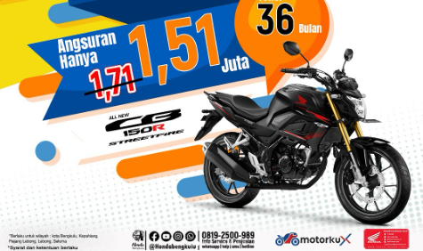 BOOMtober Honda Bengkulu! All New CB150R Cuma Bayar Rp2,5 Juta, Cicilan Ringan dan Hemat Hingga Rp3,6 Juta!