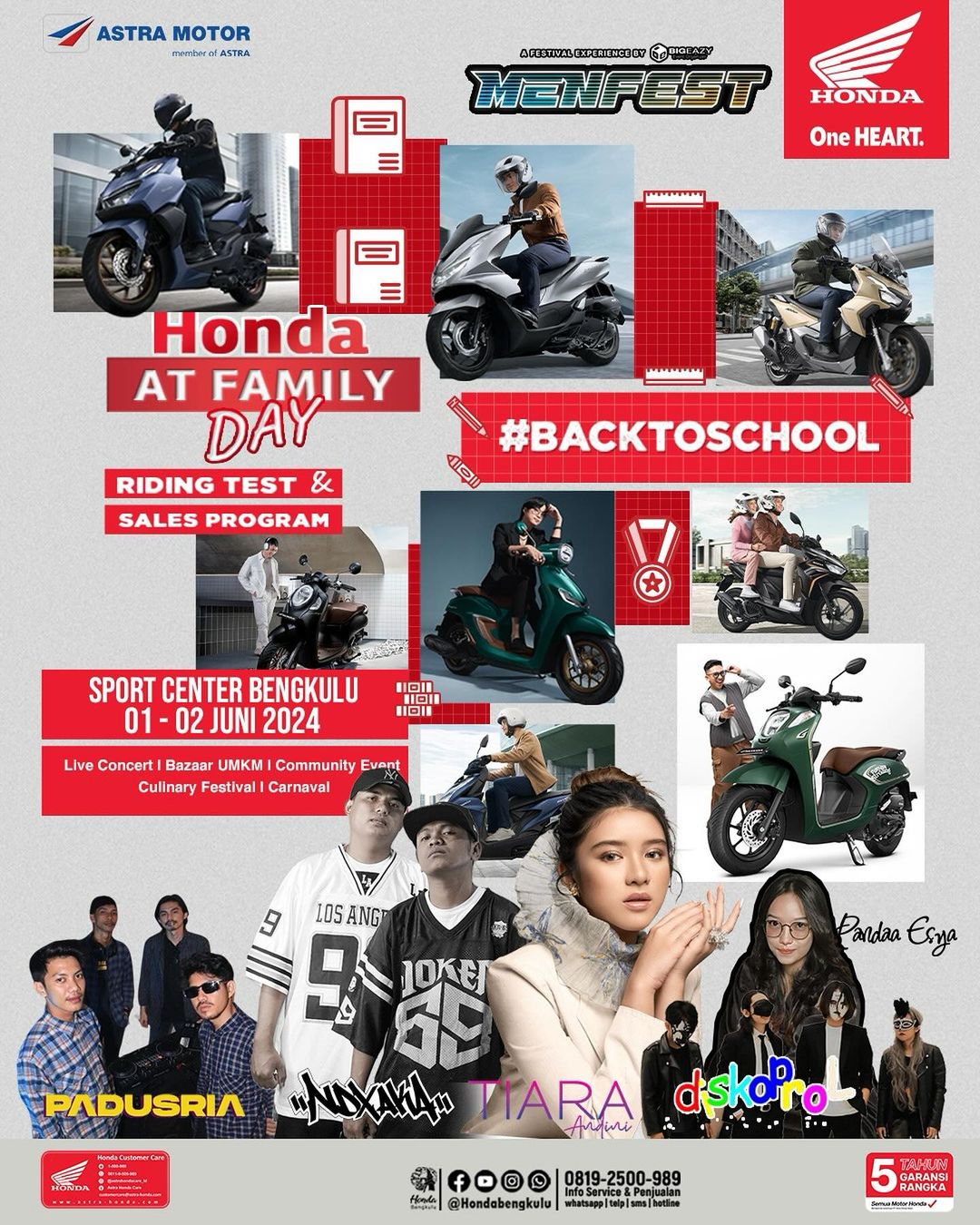 Honda AT Family Day di Sport Center 1-2 Juni, Berkesempatan Untung Rp3,5 Juta