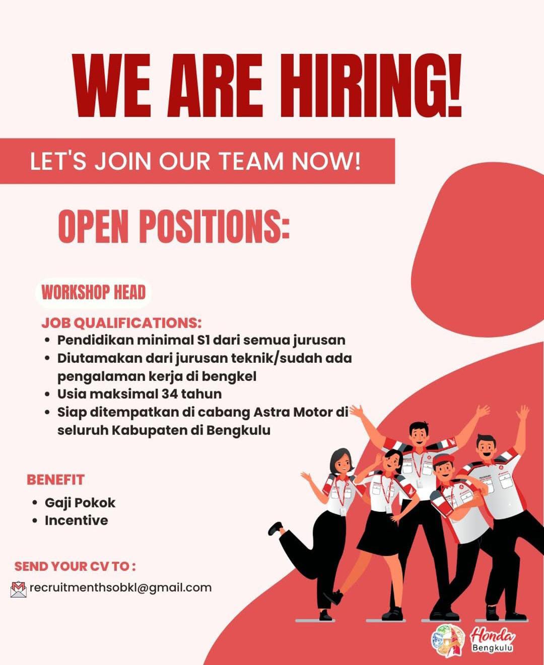 Bergabunglah dengan Astra Motor Bengkulu, Posisi Workshop Head Sedang Dibuka!