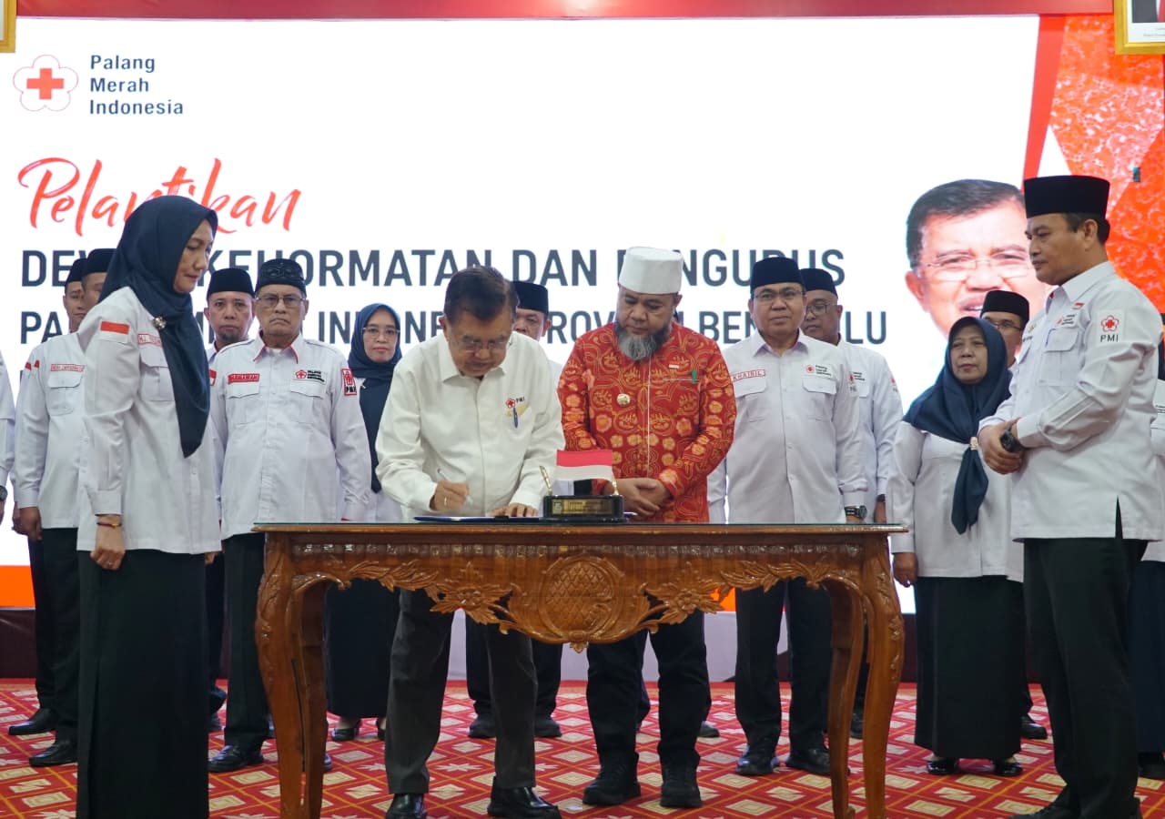 Jusuf Kalla Lantik PMI Bengkulu 2026-2031, Pengurus Baru Fokus Akhiri Krisis Stok Darah