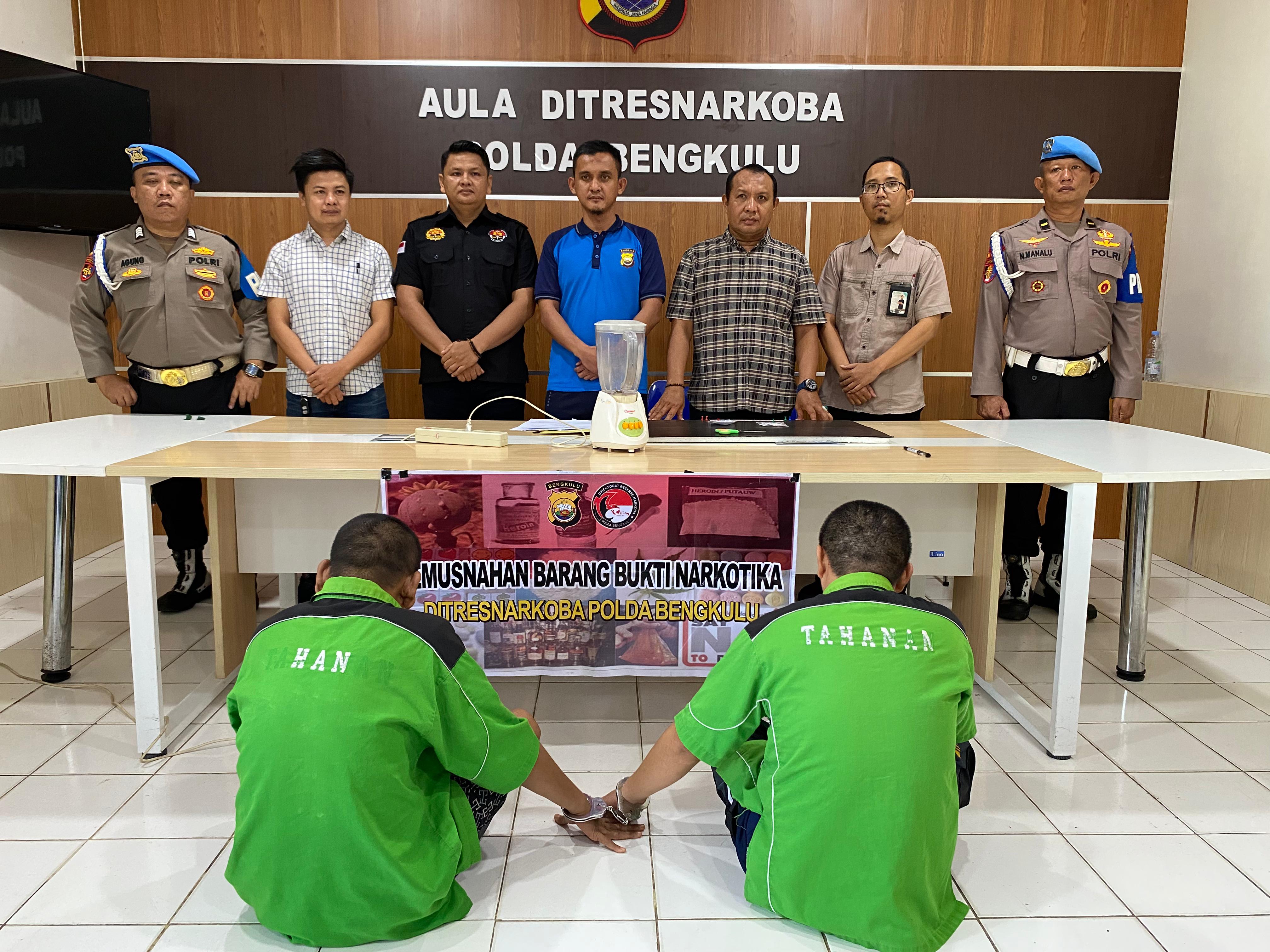 Polda Bengkulu Musnahkan 41,91 Gram Sabu dari Tiga Kasus Narkotika