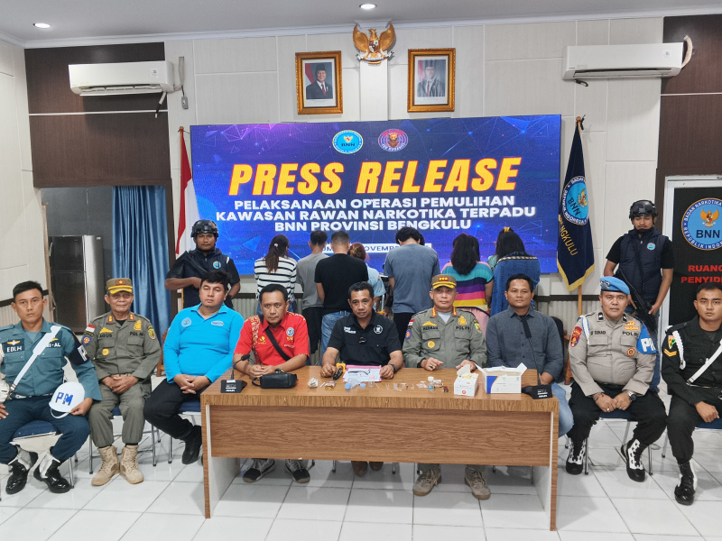 11 Positif Narkoba, BNNP Bengkulu Gelar Operasi Pemulihan Kawasan Rawan Narkotika di Eks Lokalisasi