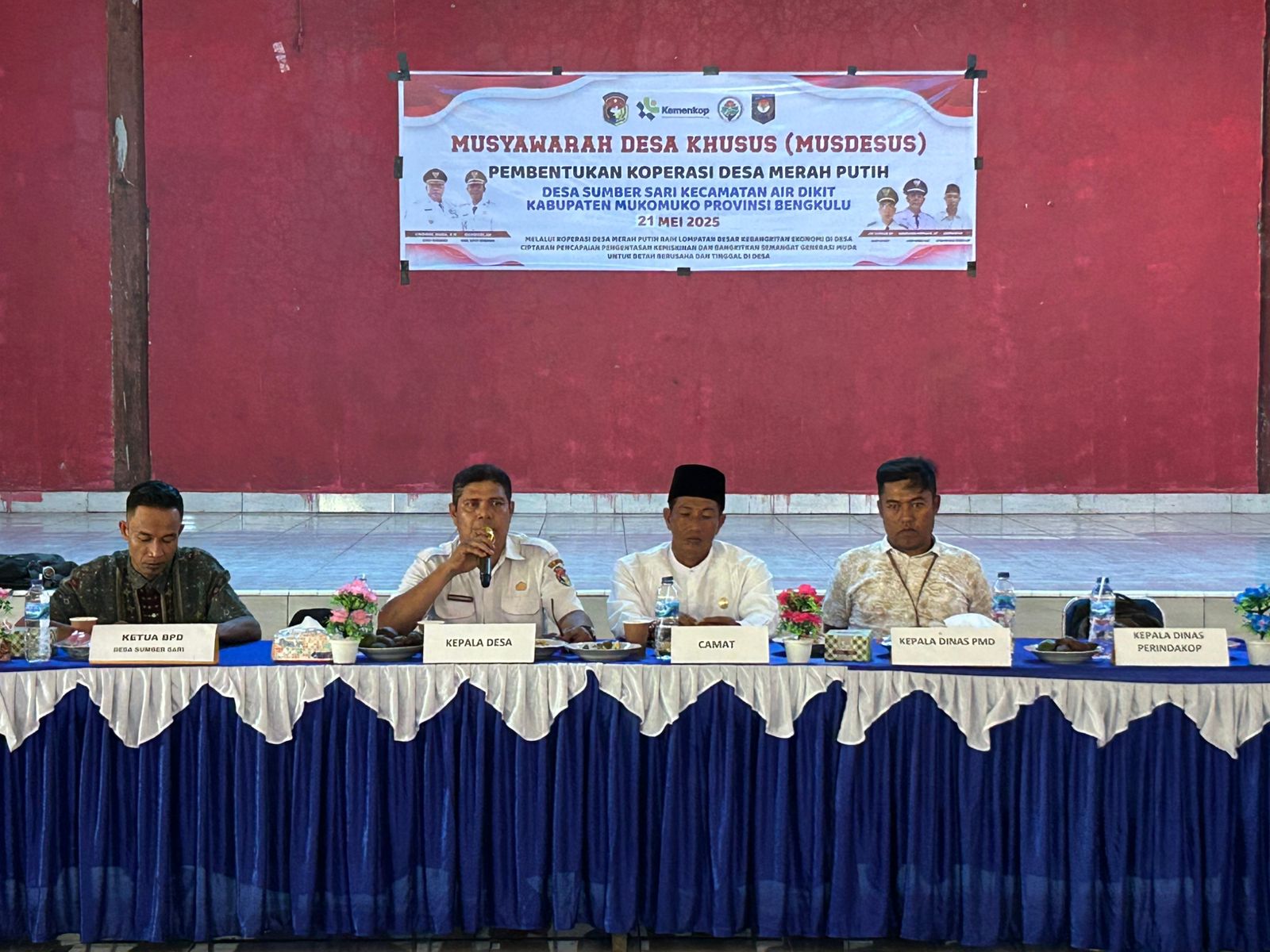 Pemdes Sumber Sari Mukomuko Gelar Musdes Pembentukan Koperasi Merah Putih