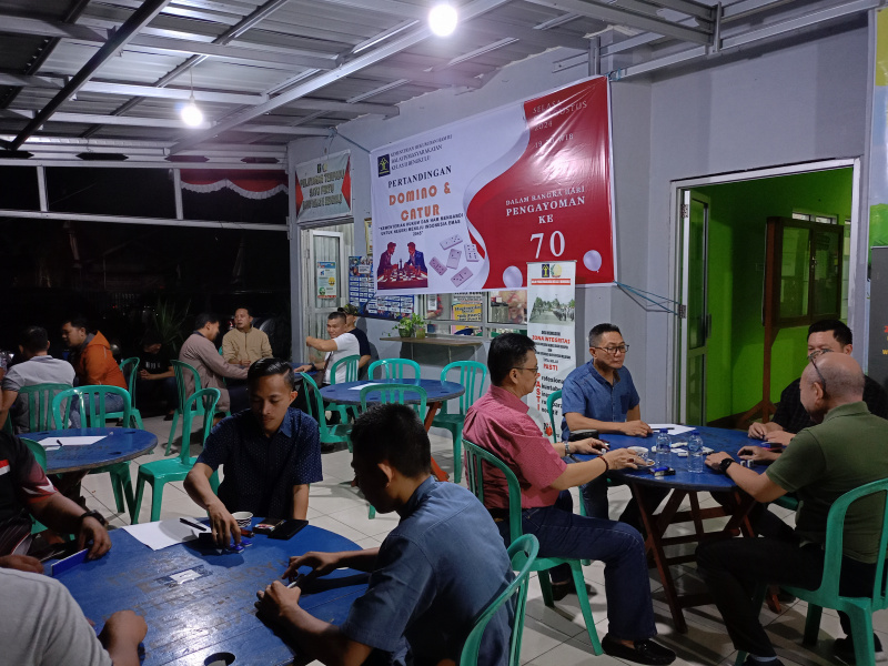 Seru! Bapas Kelas II Bengkulu Gelar Pertandingan Domino dan Catur dalam Rangka Hari Pengayoman ke-79