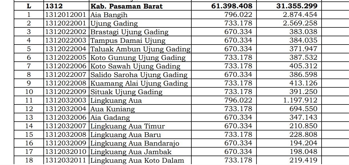 Fantastis! Pembagian Dana Desa 2024 Pasaman Barat, Sumatera Barat: 2 Desa 3 Miliar