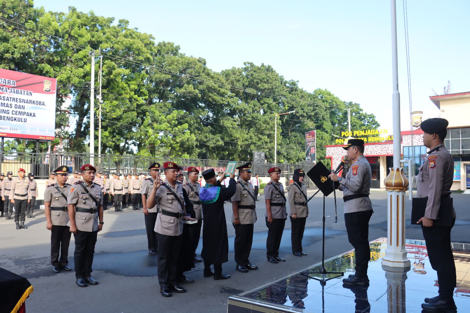 Kapolresta Bengkulu Pimpin Sertijab Kasat dan Kapolsek Baru, Ini Daftar Lengkapnya