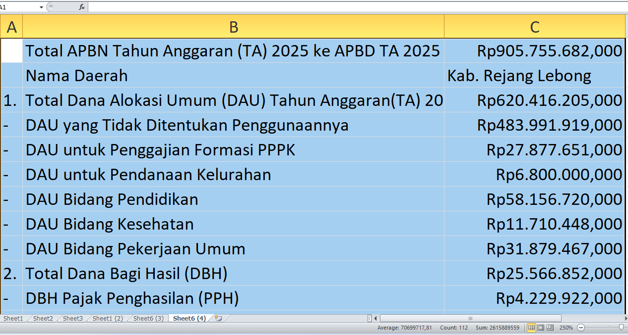 Rp905,7 Miliar dari APBN 2025 ke Rejang Lebong: Ini Rincian Alokasinya untuk Proyek Fisik