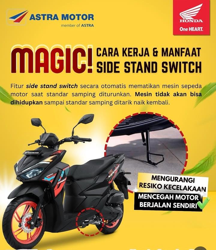 Jangan Abaikan Side Stand Switch, Ini Manfaat Pentingnya bagi Pengendara Motor Honda