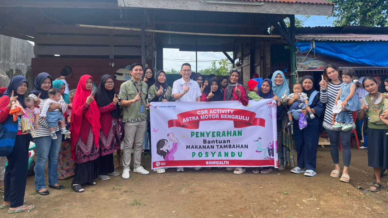 CSR Rutin di Posyandu Mawar 4, Astra Motor Bengkulu Salurkan Bantuan Makanan Tambahan Bergizi