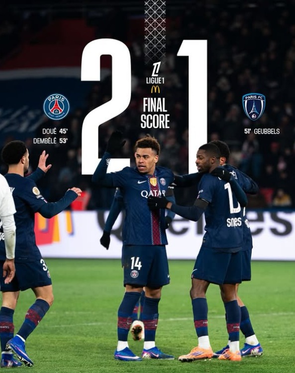 Derbi Paris Milik PSG, Menang Dramatis 2-1 atas Paris FC di Parc des Princes