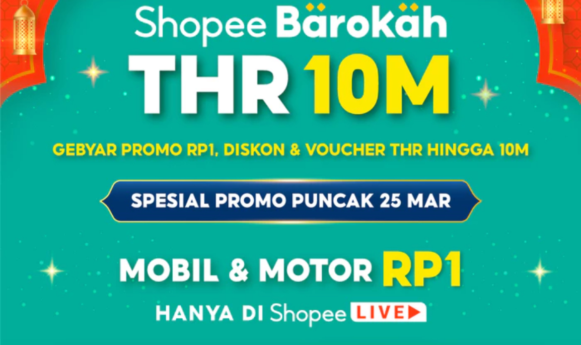 Shopee Bagi-bagi THR 25 Maret 2024: Total 10 Miliar, Mobil, Motor dan iPhone 15