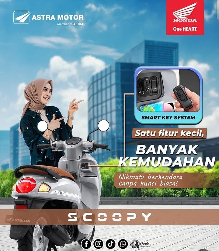 Tak Perlu Repot Cari Kunci, Smart Key System Honda Scoopy Permudah Mobilitas Harian