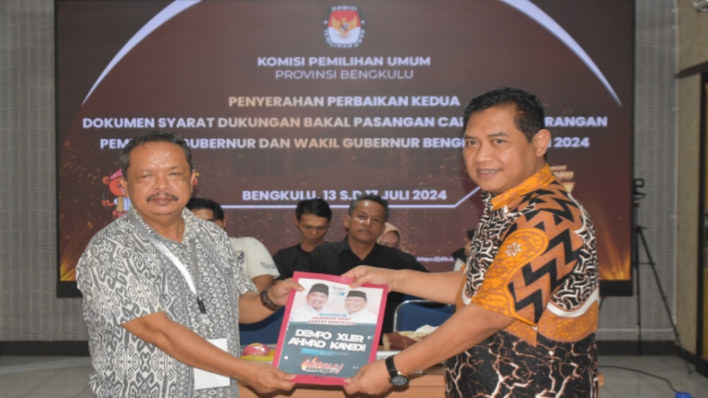 Pilgub Bengkulu 2024, KPU Provinsi Bengkulu Terima 235.619 Perbaikan Dukungan Dempo - Kanedi
