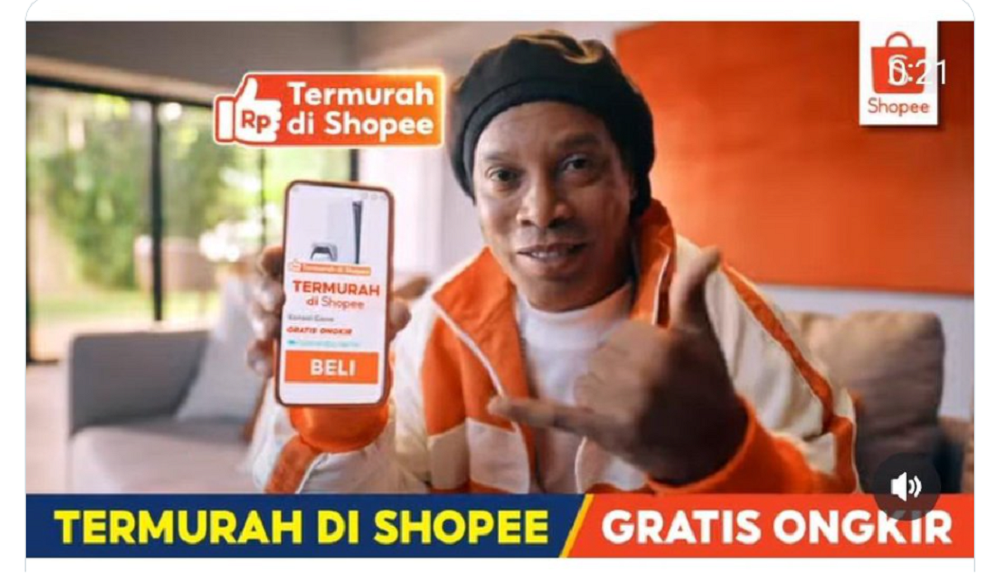 Trending! Kemunculan Ronaldinho di Iklan Shopee Disambut Meriah Netizen
