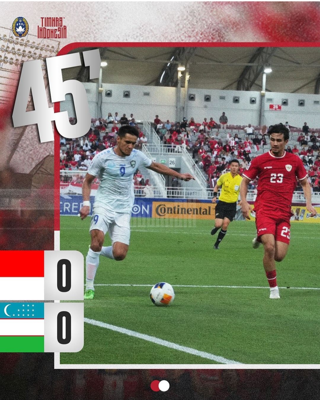 Timnas Indonesia Takluk dari Timnas Uzbekistan 2-0, Gagal Lolos ke Final