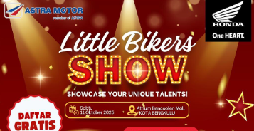 Meriahkan Oktober, Astra Motor Bengkulu Gelar Little Bikers Show di Bencoolen Mall