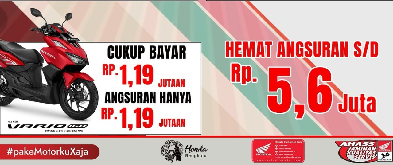 Promo Spesial Honda Vario 160 di Event Holahoop: DP dan Angsuran Mulai Rp1,19 Jutaan!