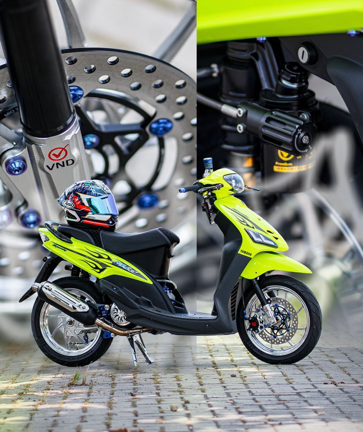 Inspirasi Modifikasi Yamaha Mio Sporty Gaya Thailook Simple, Ceper dan Penuh Warna