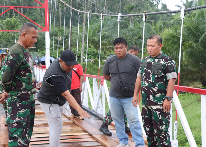 Danrem 041/Gamas Tinjau Progres Jembatan Perintis Garuda di Bengkulu Tengah