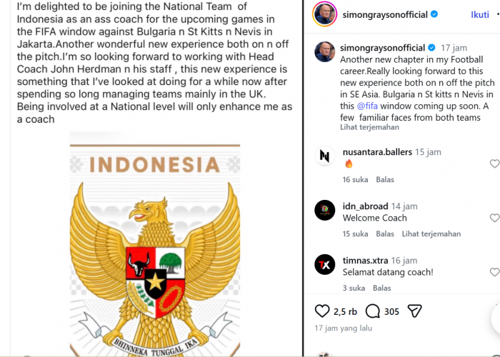 Simon Grayson Gabung Timnas Indonesia, Siap Dampingi John Herdman di FIFA Matchday