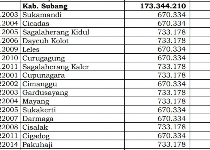 Simak Rincian Dana Desa 2024 Subang 1, Jawa Barat! 176 Desa 1 Miliar