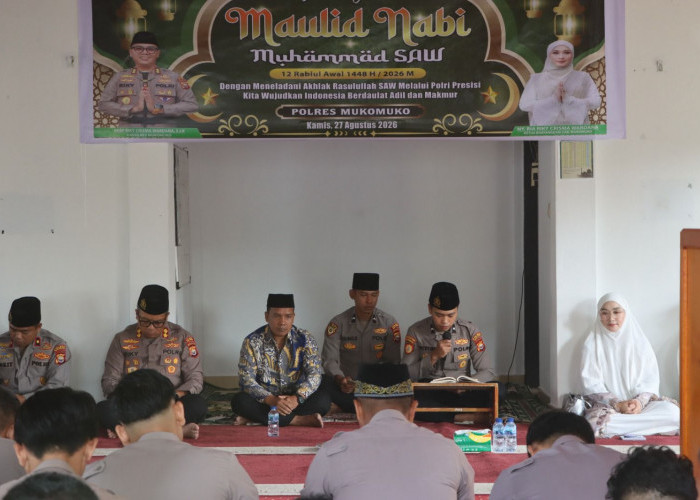 Maulid Nabi di Polres Mukomuko, Kapolres Tekankan Akhlak dalam Pelayanan