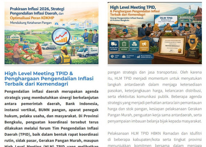 Bengkulu Raih Penghargaan Nasional Pengendalian Inflasi, Strategi Pangkas Rantai Pasok Jadi Kunci