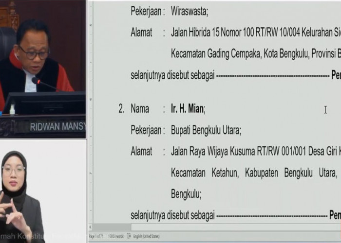 MK Tolak Gugatan Helmi Hasan dan Mian Terkait Masa Jabatan Kepala Daerah