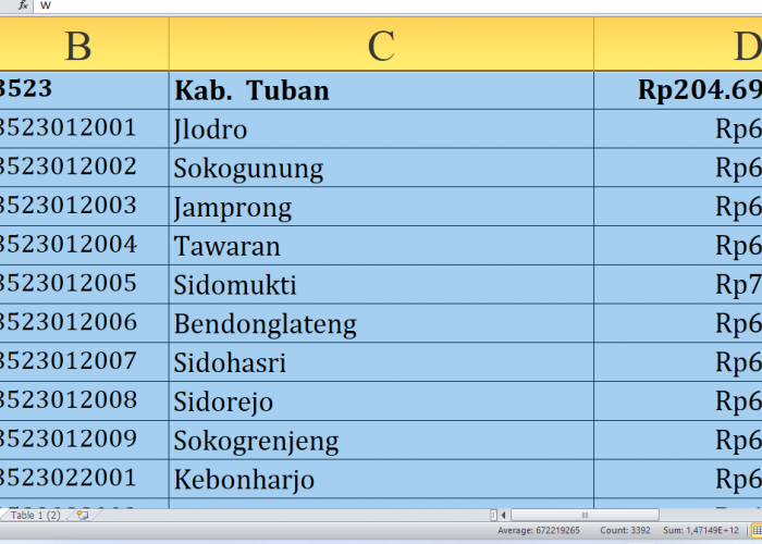 Di Sini Lengkap Rincian Dana Desa 2025 Tuban Provinsi Jawa Timur Rp307 Miliar, Cek Desa Terbesar dari A-N