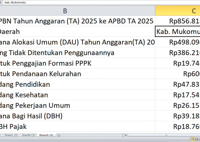 Mukomuko Dapat Rp856,7 Miliar dari APBN 2025: Ini Alokasi Proyek Fisik di APBD 2025