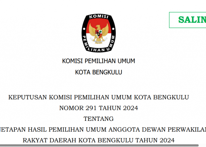 Ini 35 Caleg DPRD Kota Hasil Pleno KPU Kota Bengkulu
