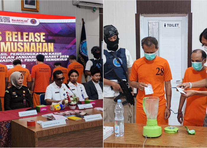 Sabu Hasil Pengungkapan Kasus Dimusnahkan, BNNP Bengkulu Tegaskan Komitmen Berantas Narkoba