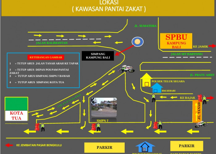 Rekayasa Arus Lalu Lintas di Kota Bengkulu saat Tahun Baru 2025, Kawasan Ini Dilarang Dilintasi Pengendara