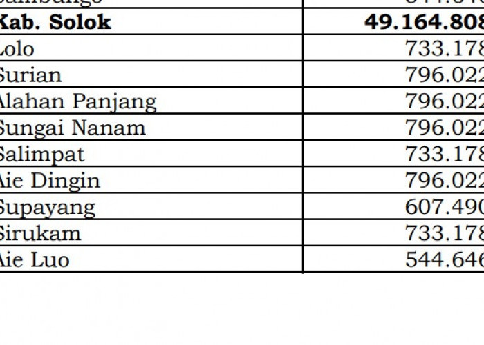 Wow! Pembagian Dana Desa 2024 Solok, Sumatera Barat: 36 Desa 1 Miliar