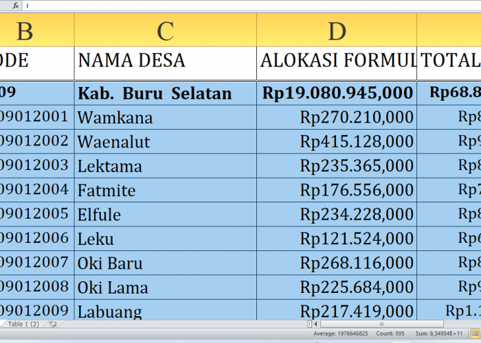 Rp68,8 Miliar Dana Desa 2025 di Buru Selatan Provinsi Maluku: Lihat Desa dengan Alokasi Tertinggi