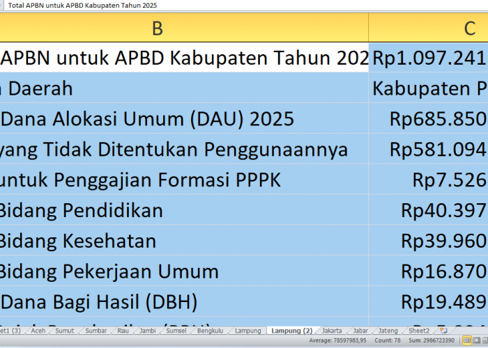 APBD 2025 Pesawaran: Rincian Dana dari APBN untuk Proyek Fisik dan Tunjangan Guru