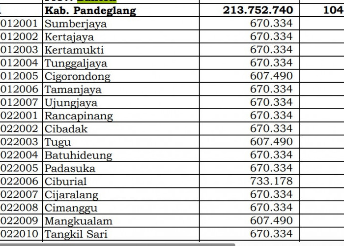 Rincian Dana Desa 2024 Pandeglang, Banten! Cek Jawabannya di Sini