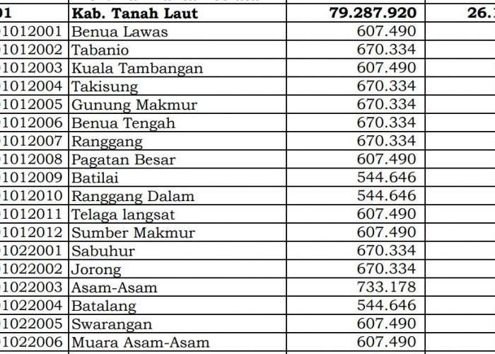 Rincian Dana Desa 2024 Tanah Laut, Kalimantan Selatan! Simak Jawabannya di Sini